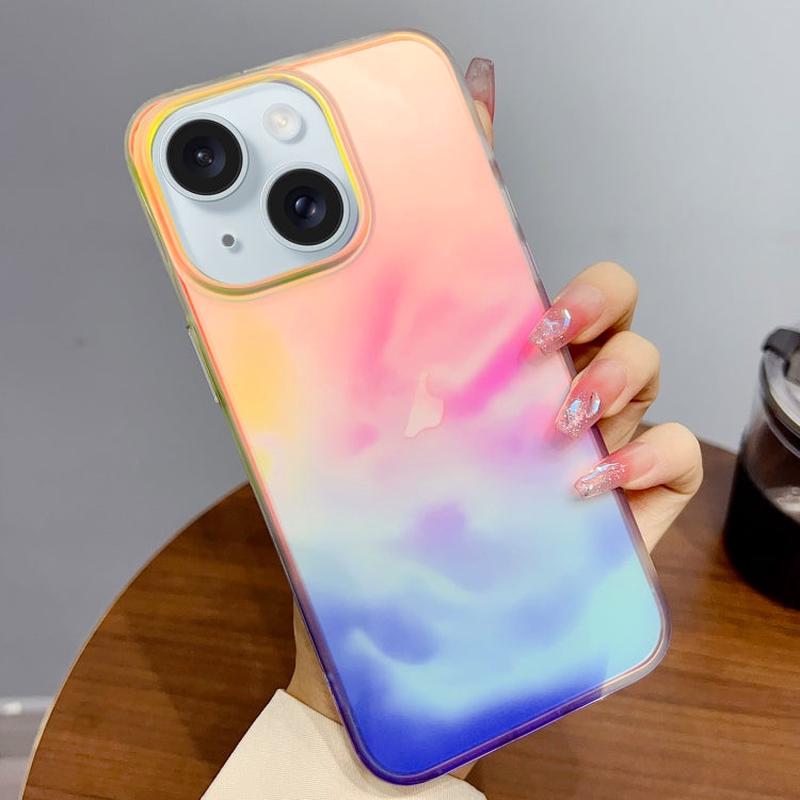 For iPhone 15 Gradient IMD PC Hybrid TPU Phone Case(Colorful)