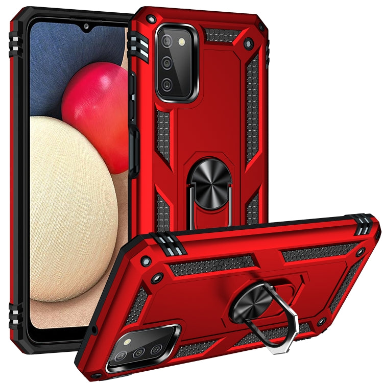For Samsung Galaxy A03s US Version Shockproof TPU + PC Phone Case with Holder(Red)
