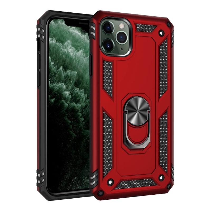 Armor Shockproof TPU + PC Protective Case for iPhone 11, with 360 Degree Rotation Holder (Red)