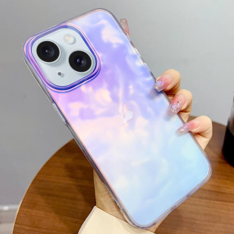 For iPhone 15 Gradient IMD PC Hybrid TPU Phone Case(Blue)