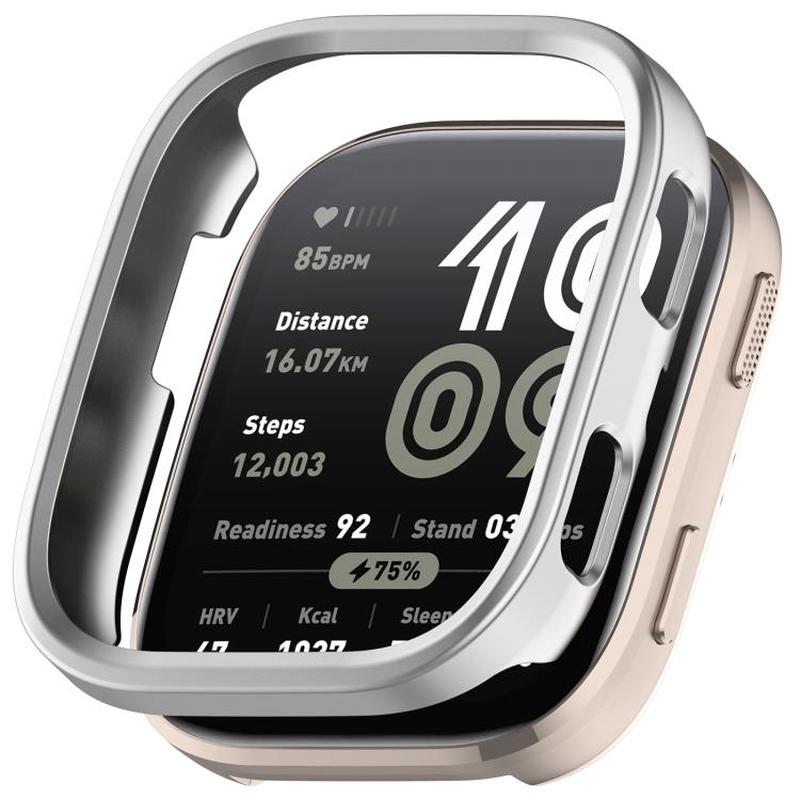 For Amazfit Bip 6 Half Coverage Hollow PC Watch Protective Case(Frosted Silver)