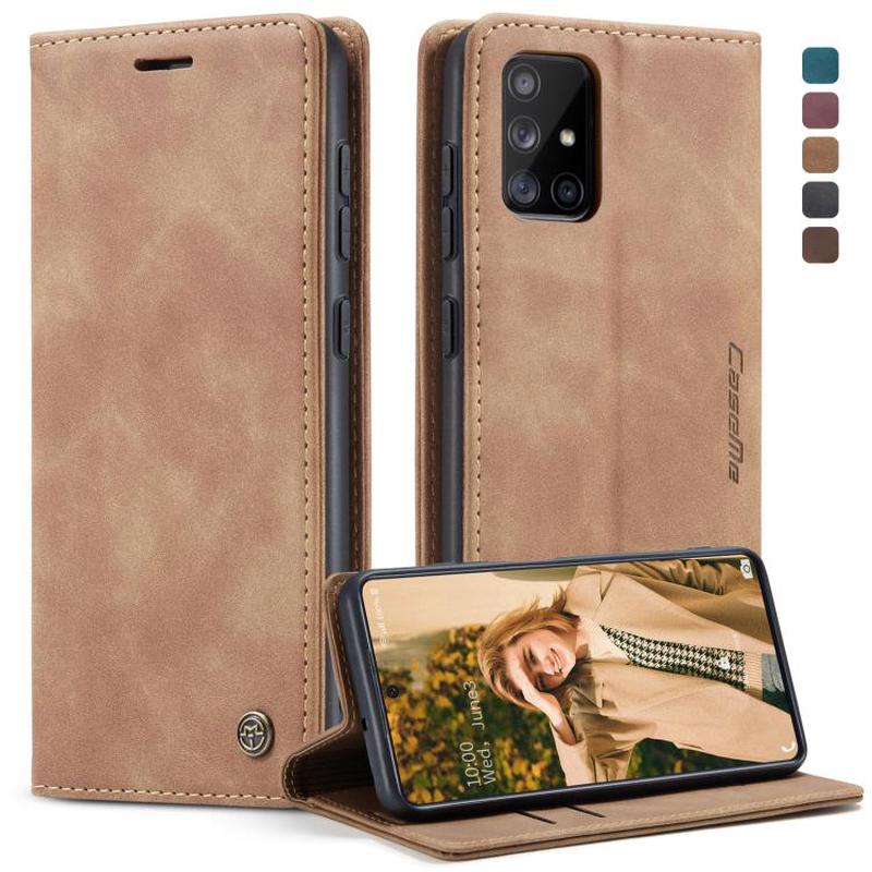 For Galaxy A71 CaseMe Multifunctional Horizontal Flip Leather Case, with Card Slot & Holder & Wallet(Brown)