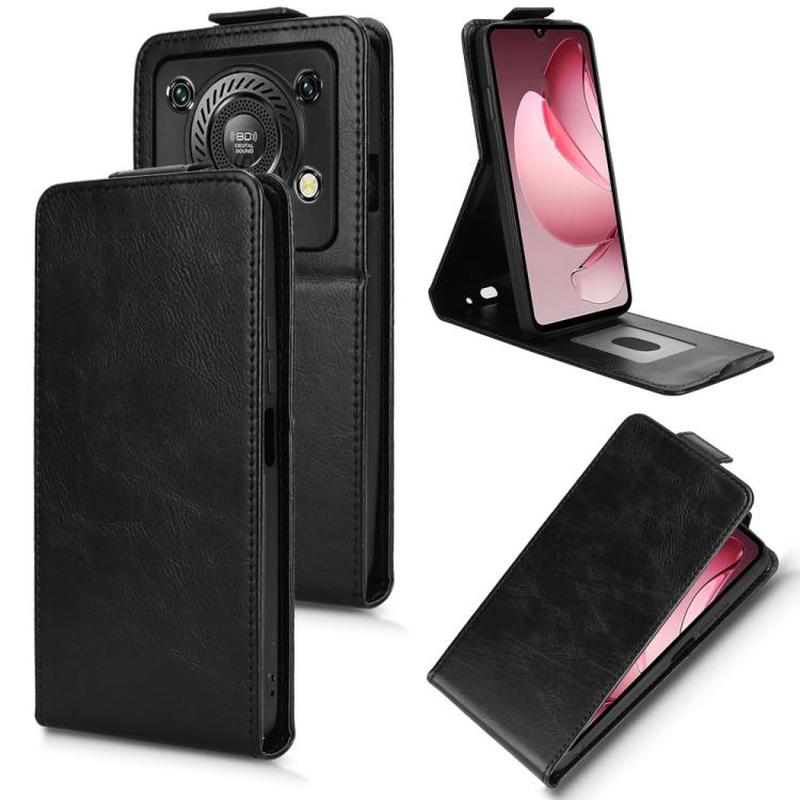 For Oukitel C60 / C60 Pro Magnetic Vertical Flip Leather Phone Case with Buckle(Black)