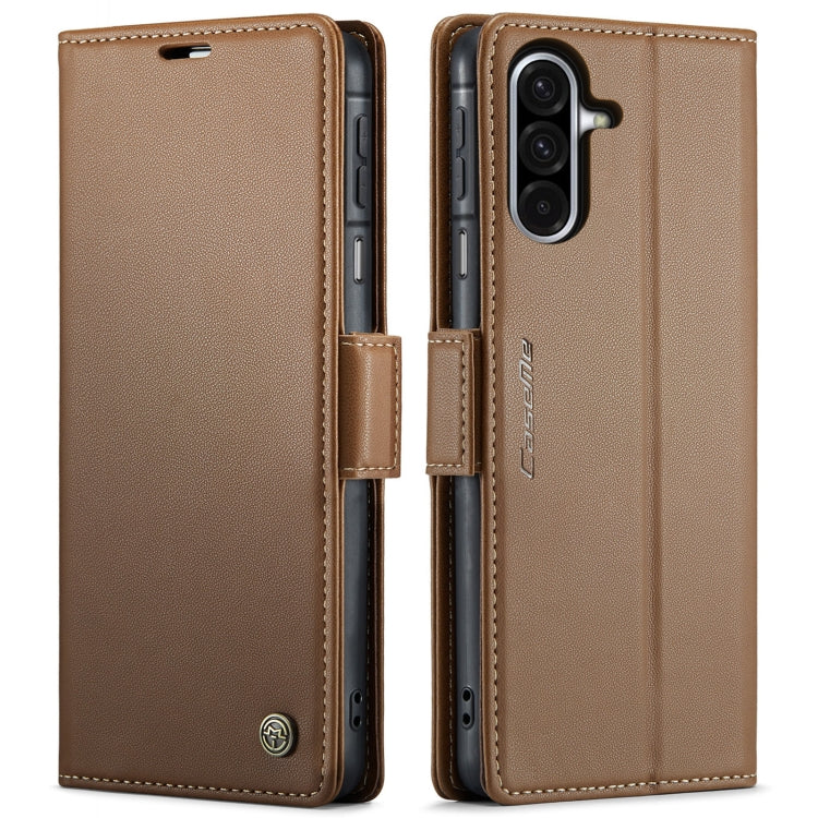 For Samsung Galaxy A26 CaseMe 023 Butterfly Buckle Litchi Texture RFID Anti-theft Leather Phone Case(Brown)