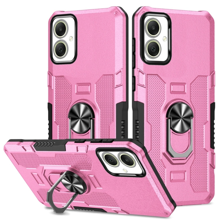 For Samsung Galaxy A05 Ring Holder Armor Hybrid Phone Case(Pink)