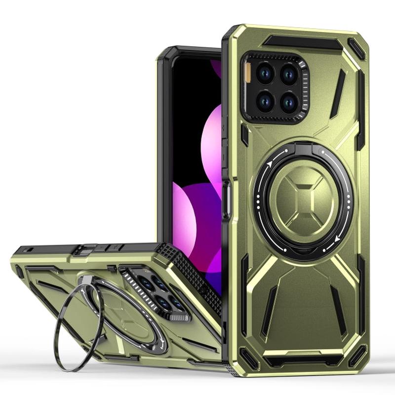 For T-Mobile Revvl 7 Pro 5G Armor II Series MagSafe Magnetic Holder Phone Case(Army Green)