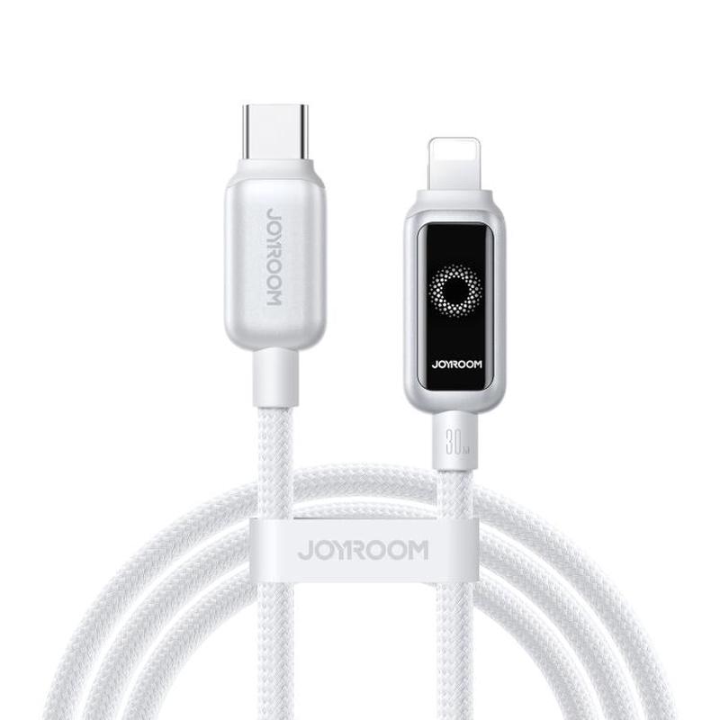 JOYROOM S-A55 StarFlight Series 30W Type-C to 8 Pin Auto Power-Off Fast Charging Data Cable, Length:1.2m(White)