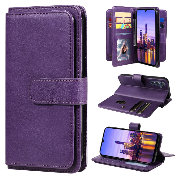 For Samsung Galaxy A16 5G Multi-Function Wallet 10 Card Slots Leather Phone Case(Violet)