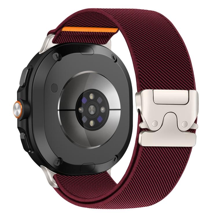 For Samsung Galaxy Watch8 / Watch8 Classic xDfind Parachute Buckle Stretch Nylon Watch Band(Wine Red)