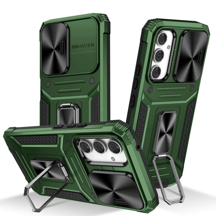 For Samsung Galaxy A54 5G Camshield Robot TPU Hybrid PC Phone Case(Green)