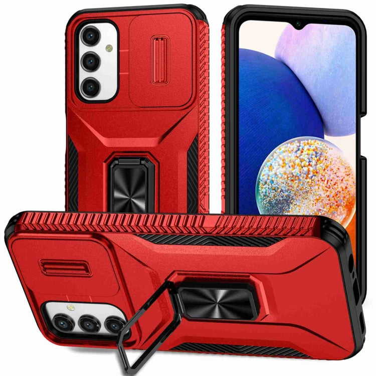 For Samsung Galaxy A14 5G Sliding Camshield Holder Phone Case(Red)