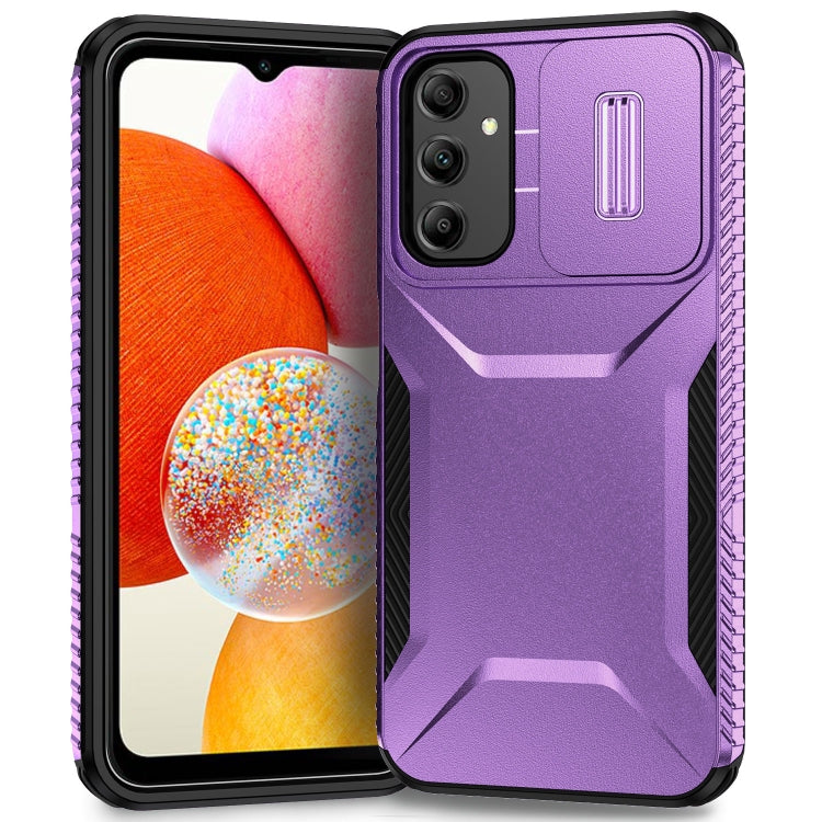 For Samsung Galaxy A14 5G Sliding Camshield Phone Case(Purple)
