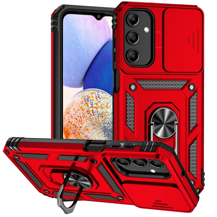 For Samsung Galaxy A15 Sliding Camshield Holder Phone Case(Red)