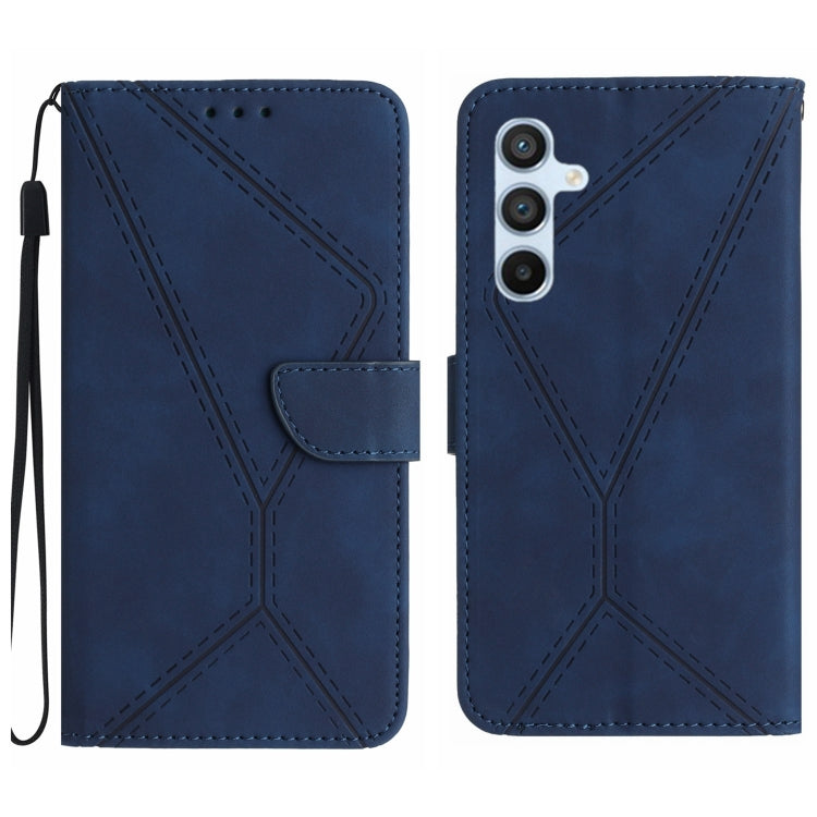 For Samsung Galaxy A16 5G Stitching Embossed Leather Phone Case(Blue)