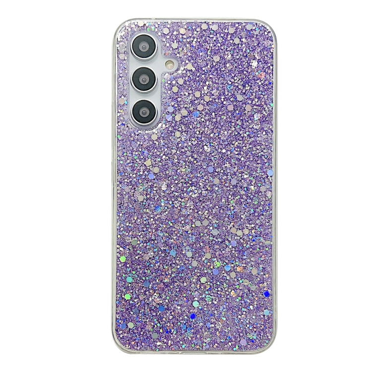 For Samsung Galaxy A54 5G Glitter Sequins Epoxy TPU Phone Case(Purple)