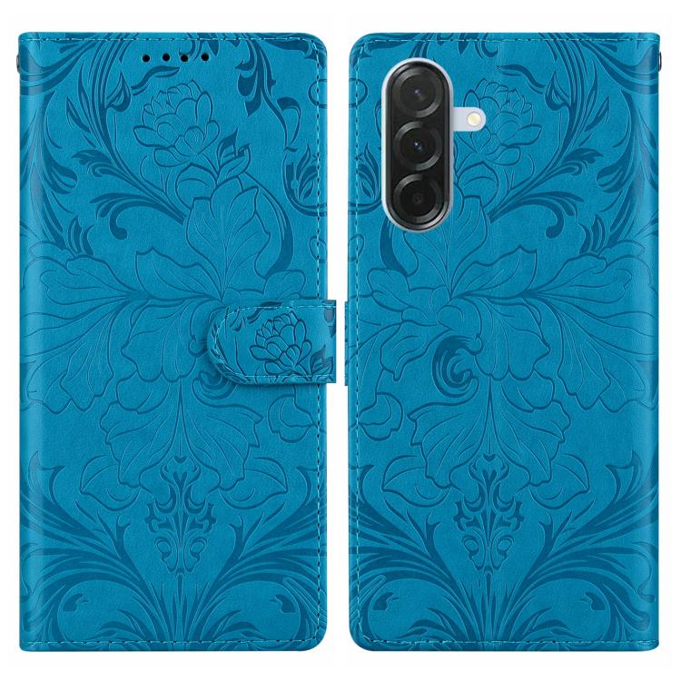 For Samsung Galaxy A26 / A36 / A56 Embossed Floral Pattern Leather Phone Case(Blue)