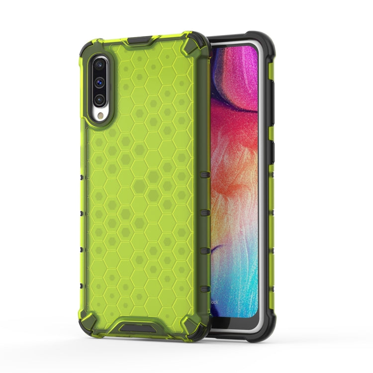 Shockproof Honeycomb PC + TPU Case for Galaxy A50 (Green)