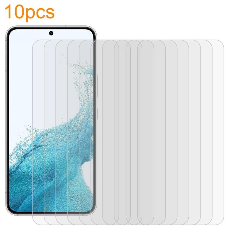 For Samsung Galaxy S22+ 5G 10pcs xDfind 0.18mm 9H 2.5D High Aluminum Tempered Glass Film, Support Fingerprint Unlocking