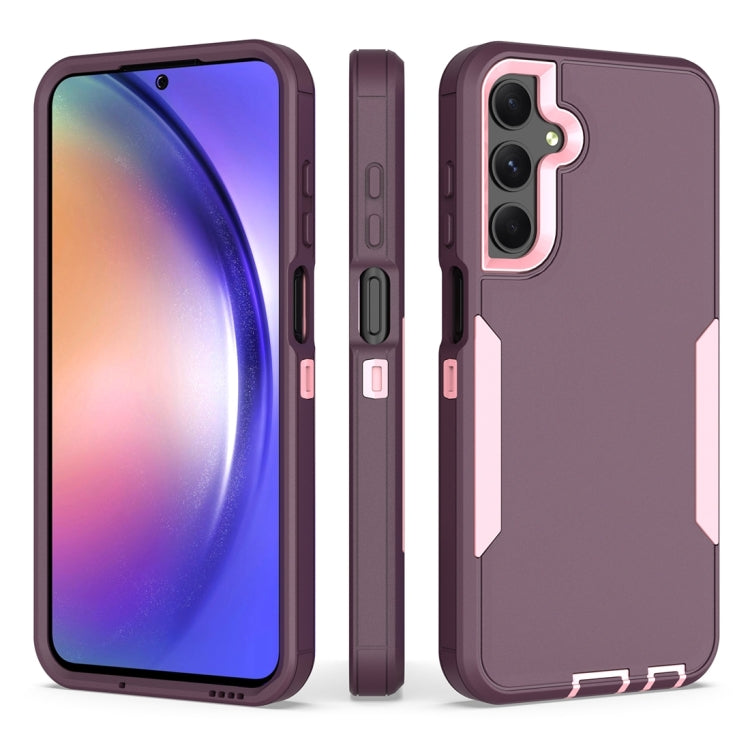 For Samsung Galaxy A25 5G 2 in 1 PC Hybrid TPU Phone Case(Purple Red+Pink)