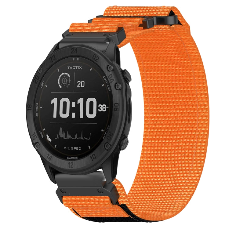 For Garmin Tactix Delta 26mm Nylon Hook And Loop Fastener Watch Band(Orange)