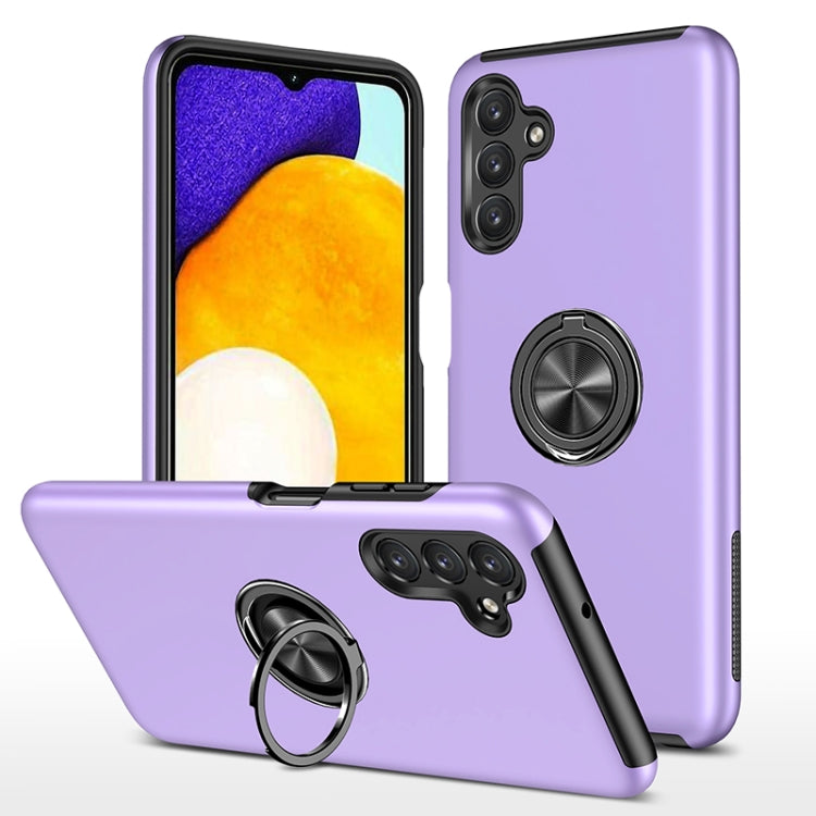 For Samsung Galaxy A13 5G PC + TPU Magnetic Phone Case with Invisible Ring Holder(Purple)
