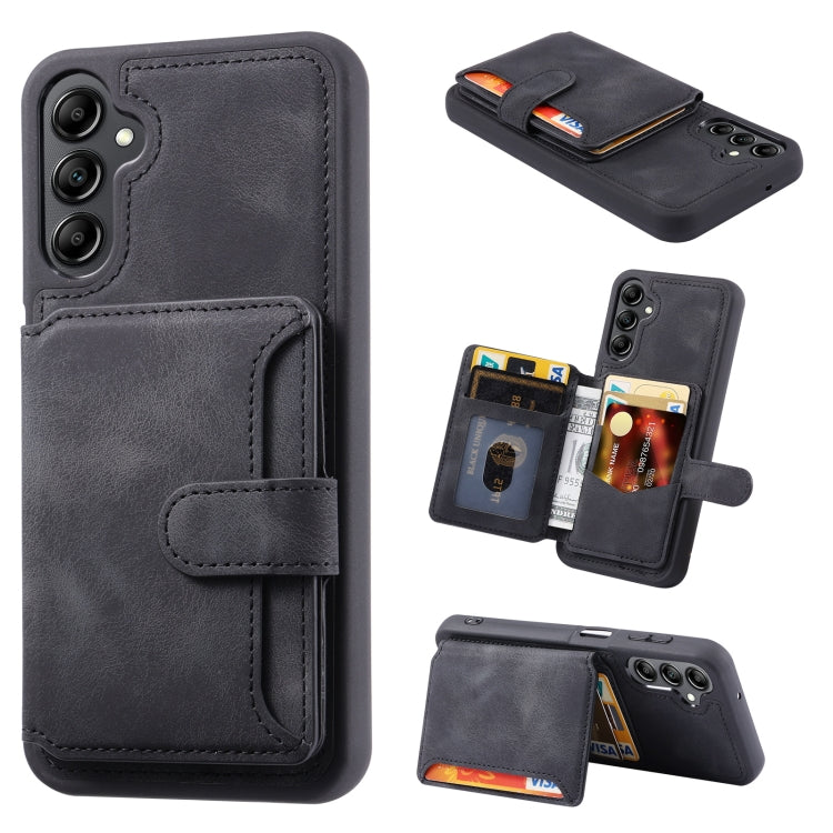 For Samsung Galaxy A54 5G Skin Feel Dream Anti-theft Brush Shockproof Portable Skin Card Bag Phone Case(Black)
