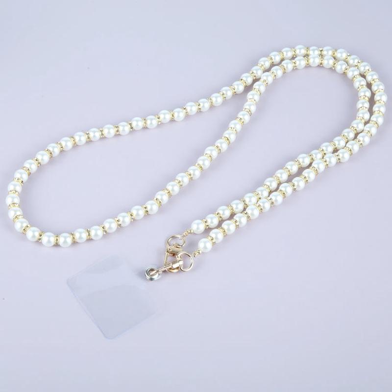 Mobile Phone Anti-lost Flash Diamond Crossbody Long Bead Chain(Gold)