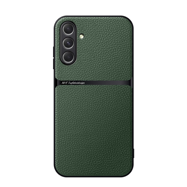 For Samsung Galaxy A36 Litchi Leather Magnetic Full Coverage Shockproof Phone Case(Green)