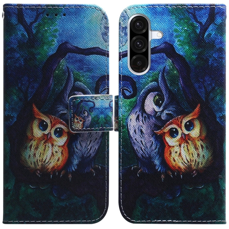 For Samsung Galaxy A36 5G / A56 5G Coloured Drawing Flip Leather Phone Case(Oil Painting Owl)