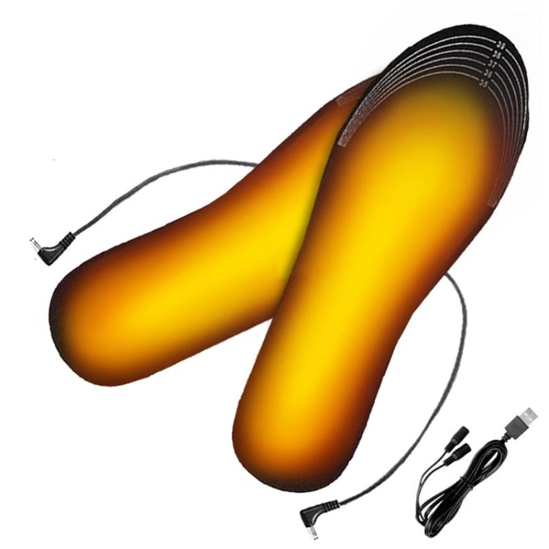 1 Pair USB Heating Insoles Washable Cuttable Electric Heating Foot Warmer Size 35-40