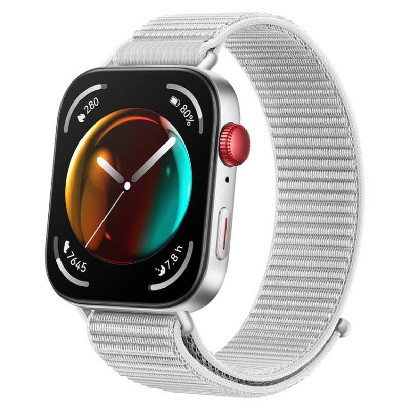 For Huawei Watch Fit 4 Pro / Fit 4 / Fit 3 Nylon Loop Hook and Loop Fastener Watch Band(Gray)