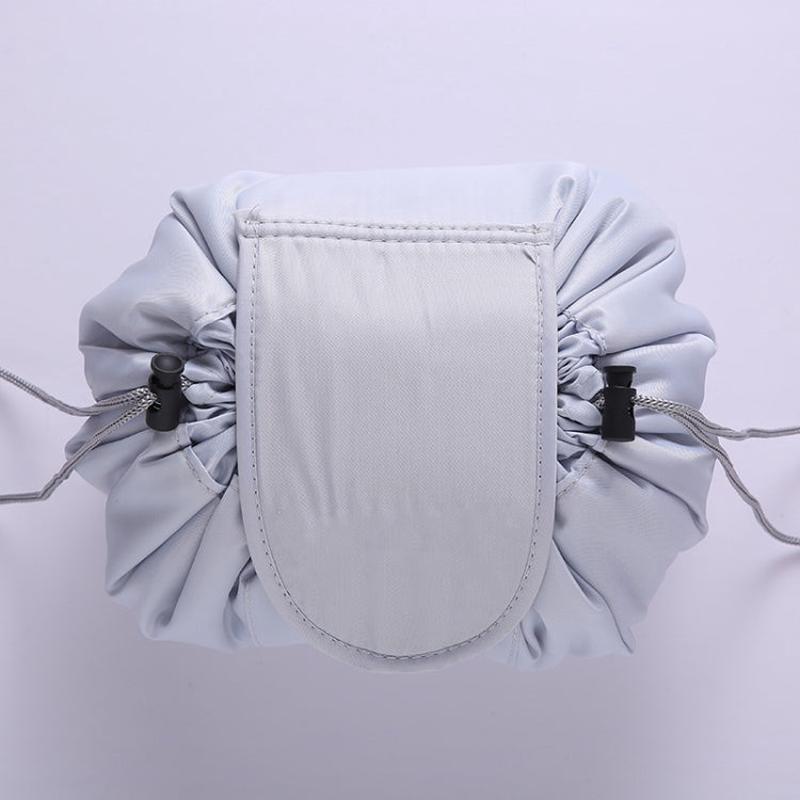 Travel Large Volume Drawstring Bag Cosmetic Sundries Storage Bag(Light Grey)