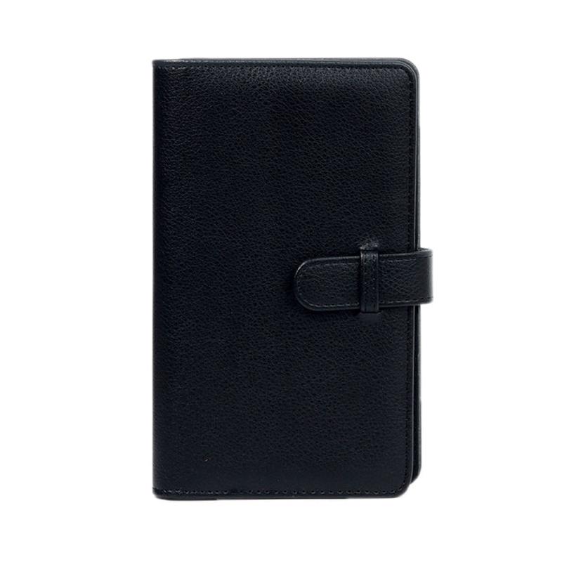 108-Piece Multifunctional 3 Inch Photo Ticket Credit Card Storage Book, Color: Black Lychee Pattern