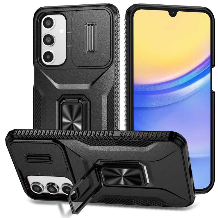 For Samsung Galaxy A16 Sliding Camshield Holder Phone Case(Black)