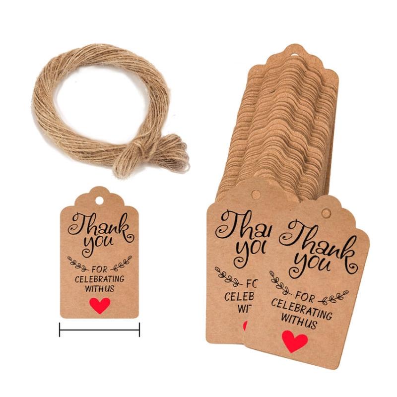 5 Bags 100PCS/Bag Kraft Paper Gift Tags Hang Tags(L-15)