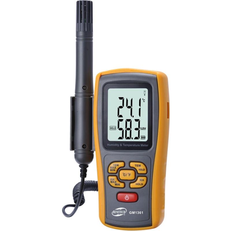 BENETECH GM1361 2.5 Inch Screen Digital Temperature & Humidity Meter Hygrometer / Thermometer(Yellow)