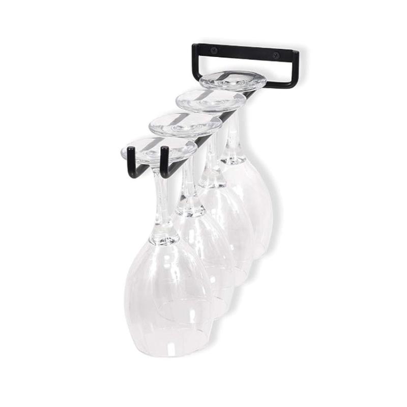 Household Wrought Iron Goblet Upside Down Cup Holder(Black)