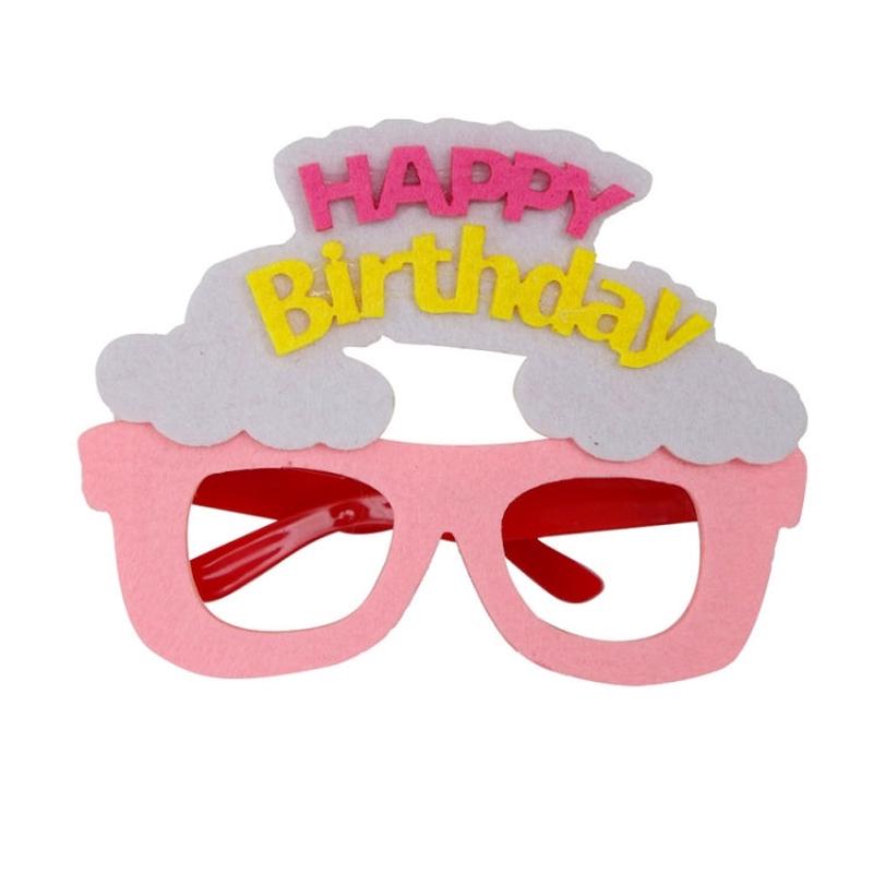2 PCS Funny Glasses Birthday Party Cartoon Decoration Photo Props, Shape: Pink Letters