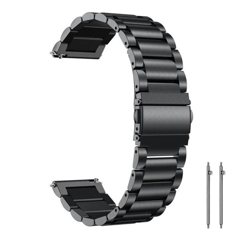 20mm xDfind Three Beads Stainless Steel Watch Band(Black)