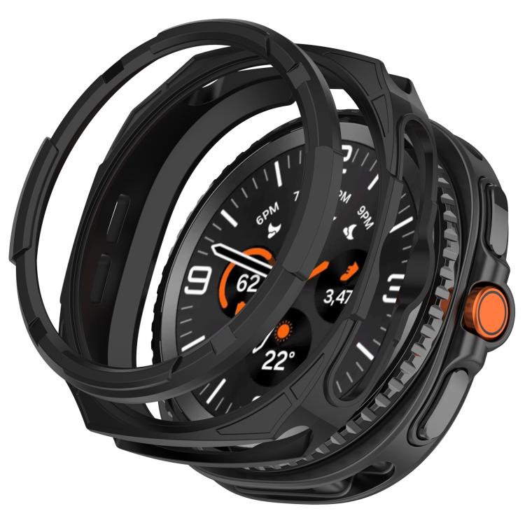 For Samsung Galaxy Watch8 Classic 46mm Hollow Armor Protector TPU Watch Protective Cover(Black)