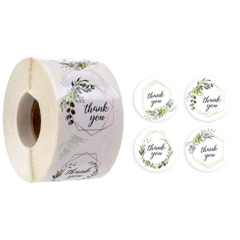 Roll Flower Thank You Sticker Birthday Party Wedding Decoration, Size: 2.5cm/1inch(A-14)