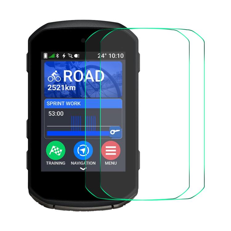 For Garmin Edge 850 / 550 2pcs ENKAY Hat-Prince 0.2mm 9H Tempered Glass Screen Protector Watch Film