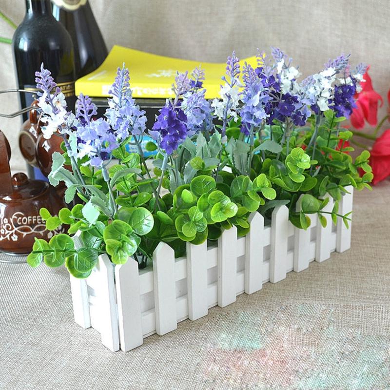 Wooden Flower Planter Fence Storage Holder Pot without Foam, Size: 30cm x 7.5cm x 8cm