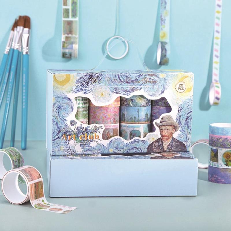 20rolls /Box Art Animals Flowers Washi Tape Set DIY Scrapbook Stickers, Style: Art Gallery Series