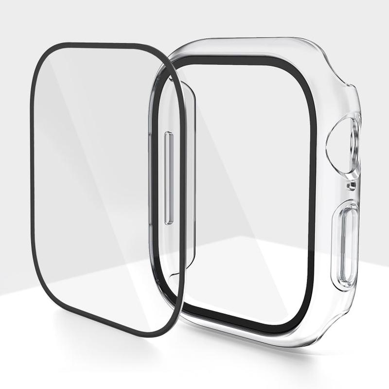 For Apple Watch Series 10 / 11 42mm PC Integrated Tempered Film Watch Case(Transparent)