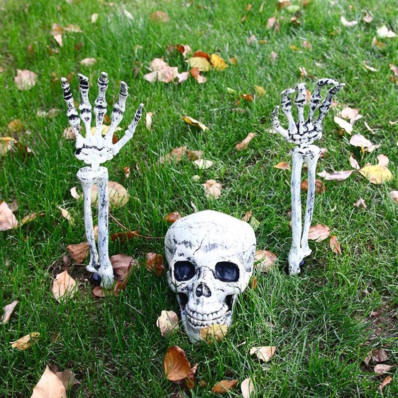 Halloween Simulation Skull Hand And Leg Horror Decoration Props Hand Bone Skull