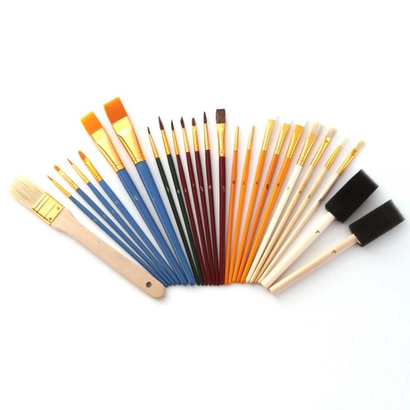 ZHU TING 25 PCS / Set Multifunctional Oil Paint Brush Gouache Watercolor Acrylic Paint Brush Student Painting Supplies