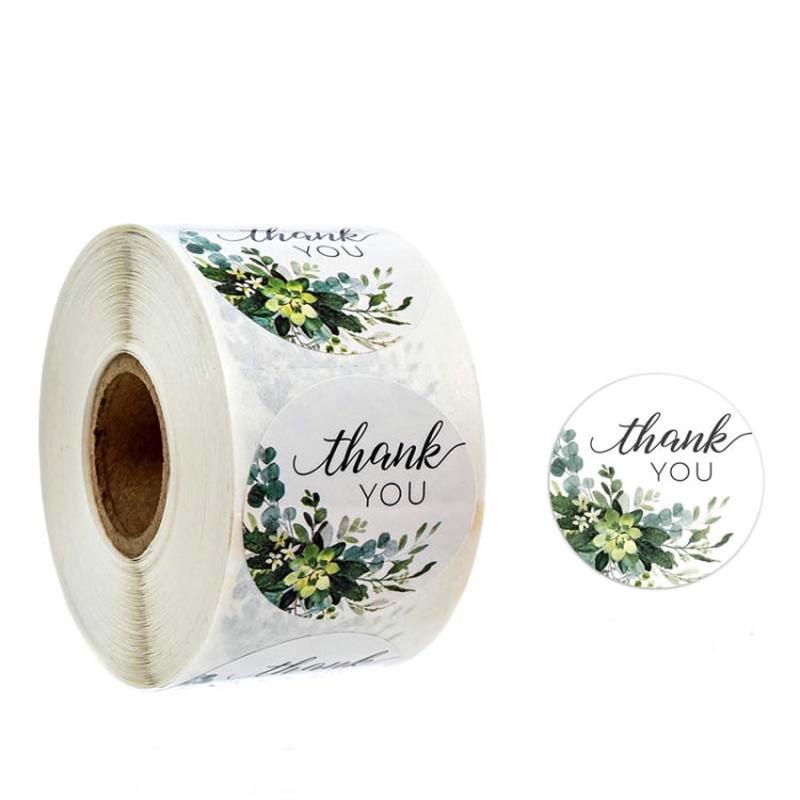 Roll Flower Thank You Sticker Birthday Party Wedding Decoration, Size: 2.5cm/1inch(A-13)