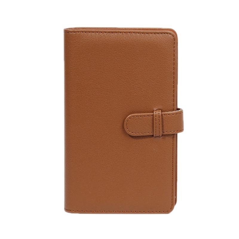 108-Piece Multifunctional 3 Inch Photo Ticket Credit Card Storage Book, Color: Brown Lychee Pattern