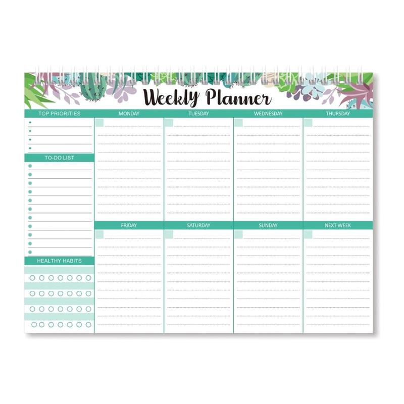 Diary Notepad Note Planning Student Memo, Style: Weekly Plan Type C